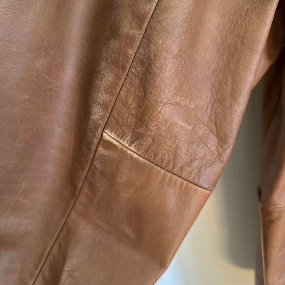 Roundtree & Yorke Mens XL Brown Genuine Leather Blazer Jacket Vintage Workwear - Picture 11 of 16